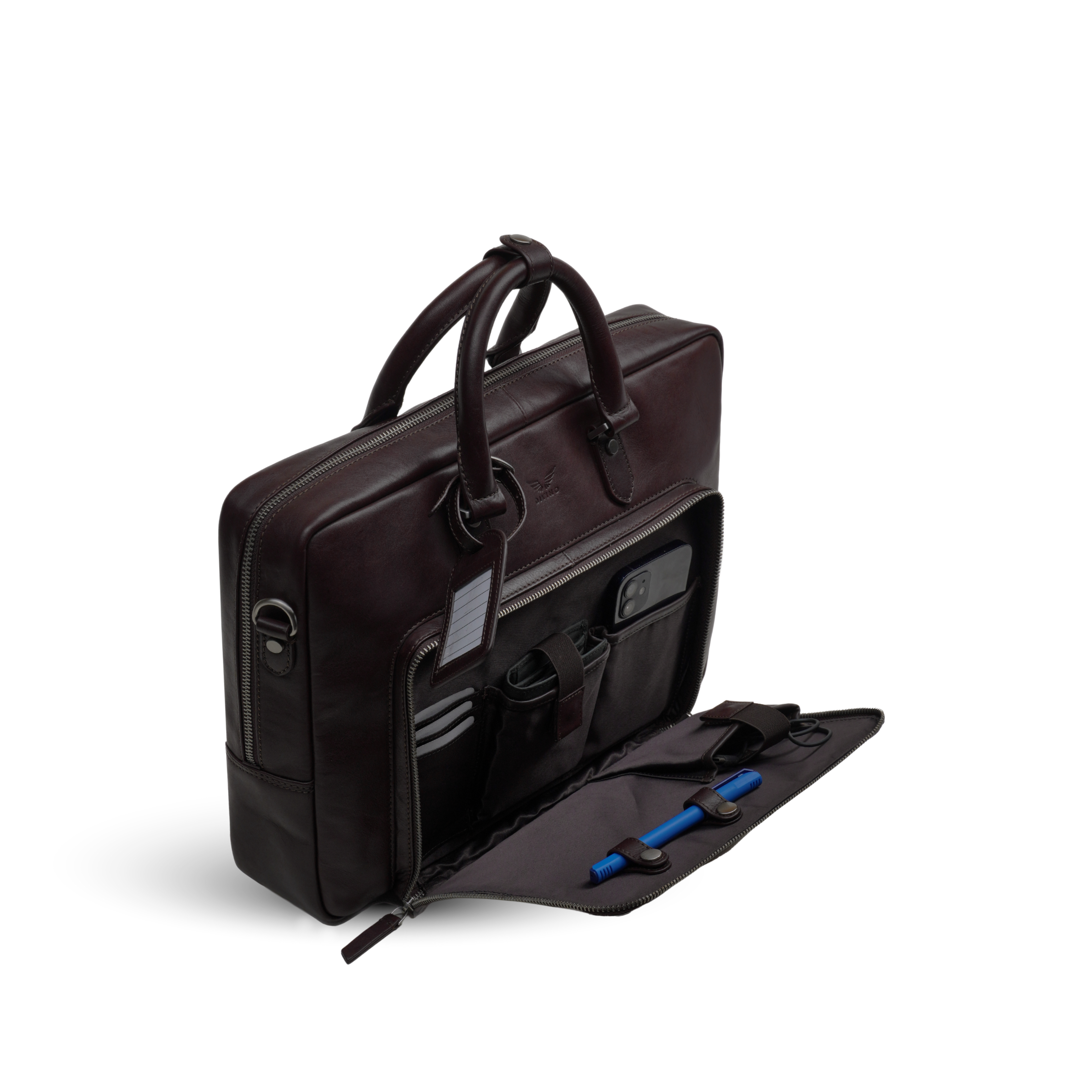 POLARIS MILLED BROWN LAPTOP BAG