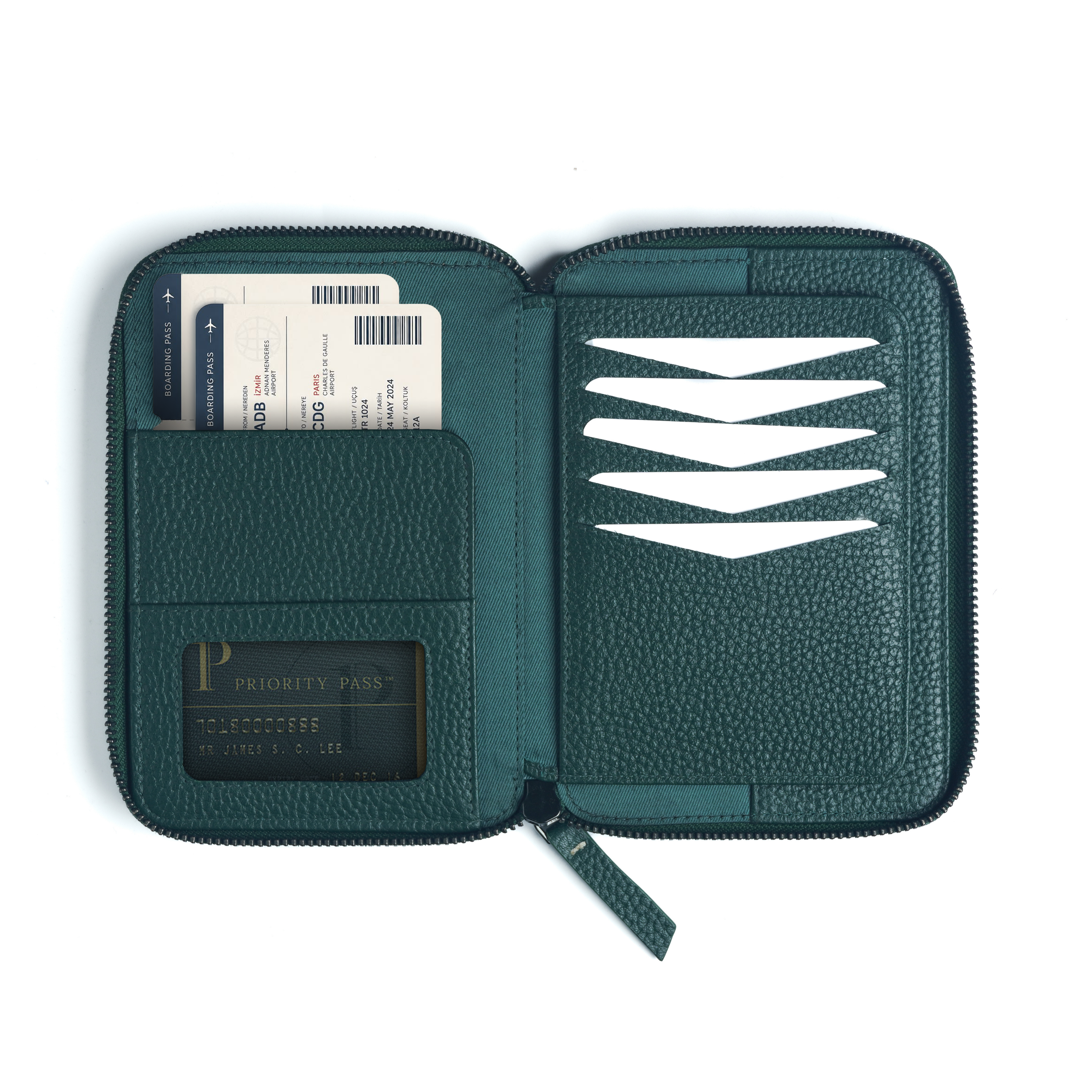 Atlas Forest Green Passport Wallet