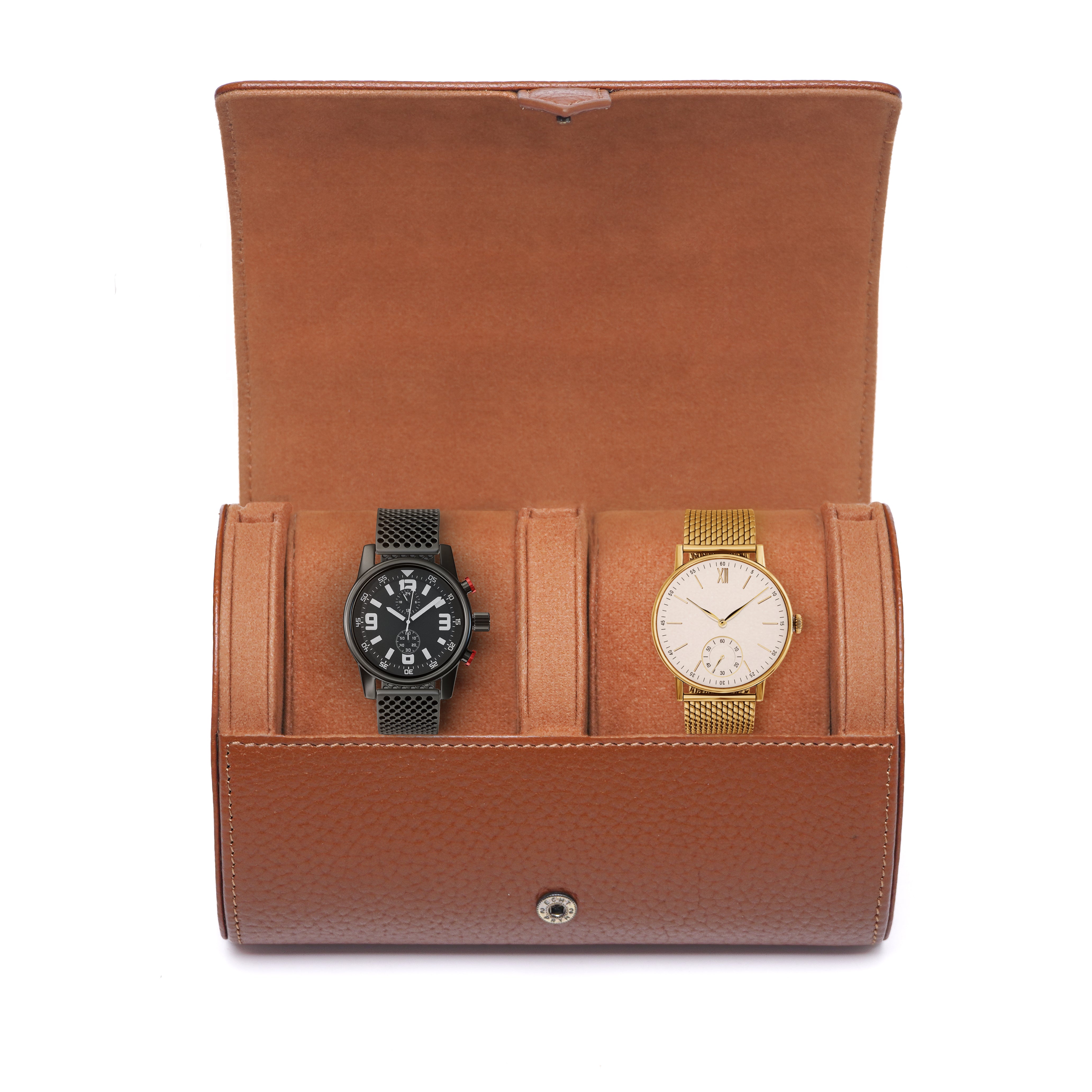 ORBIT BOURBON BROWN 2-SLOT WATCH CASE