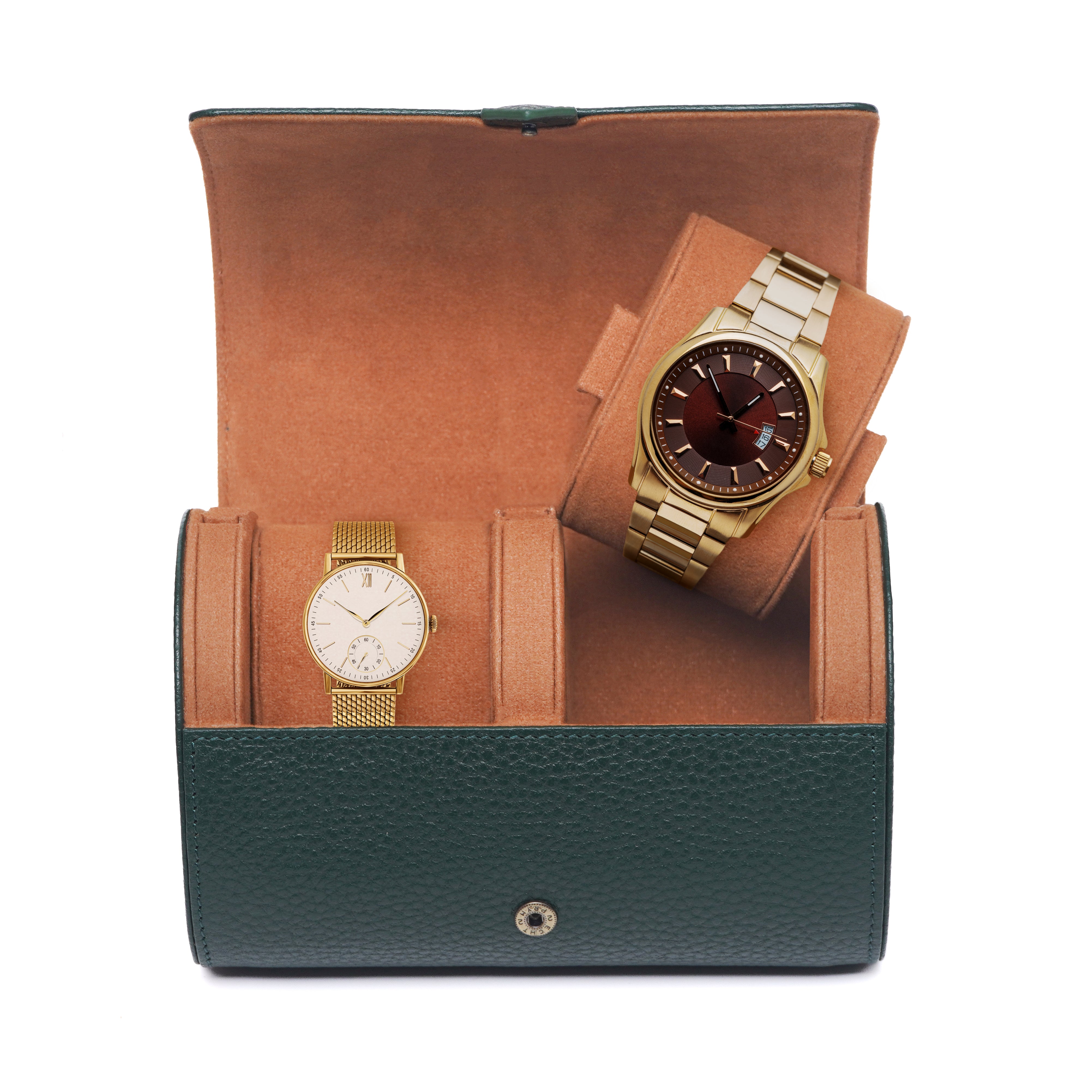 ORBIT FOREST GREEN 2-SLOT WATCH CASE