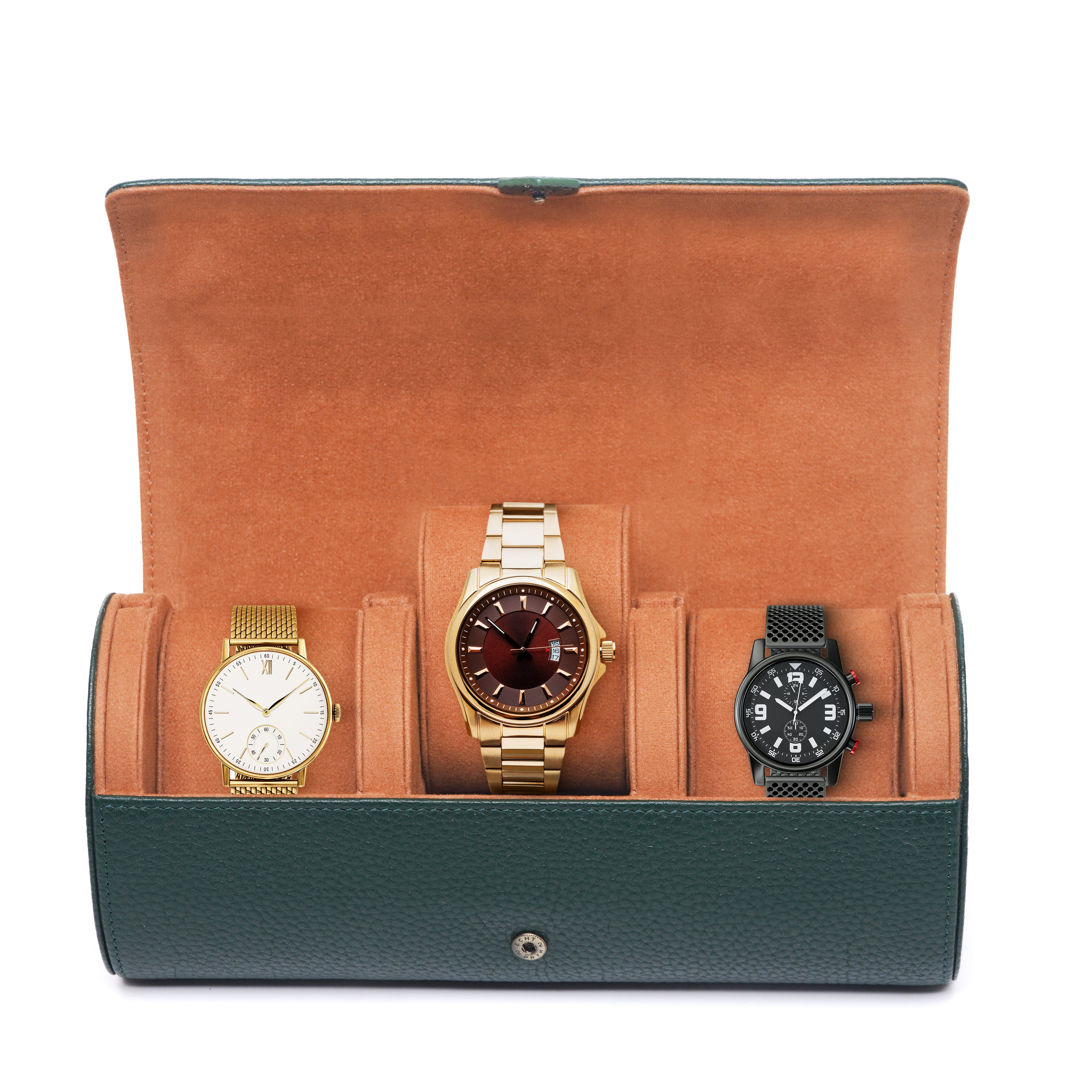 ORBIT FOREST GREEN 3-SLOT WATCH CASE